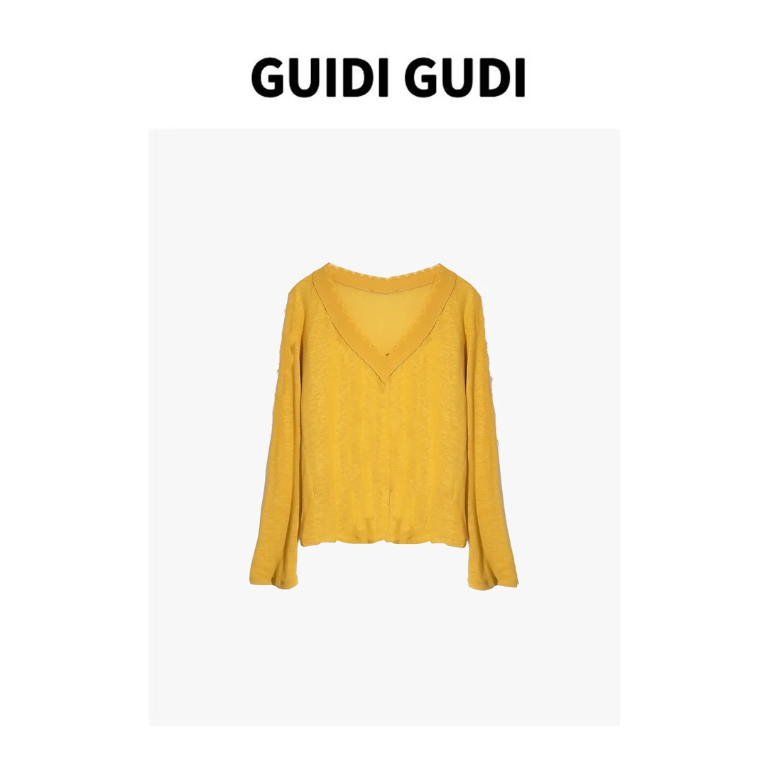 GUIDI GUDI【有何不可】百搭时尚休闲长袖上衣T恤