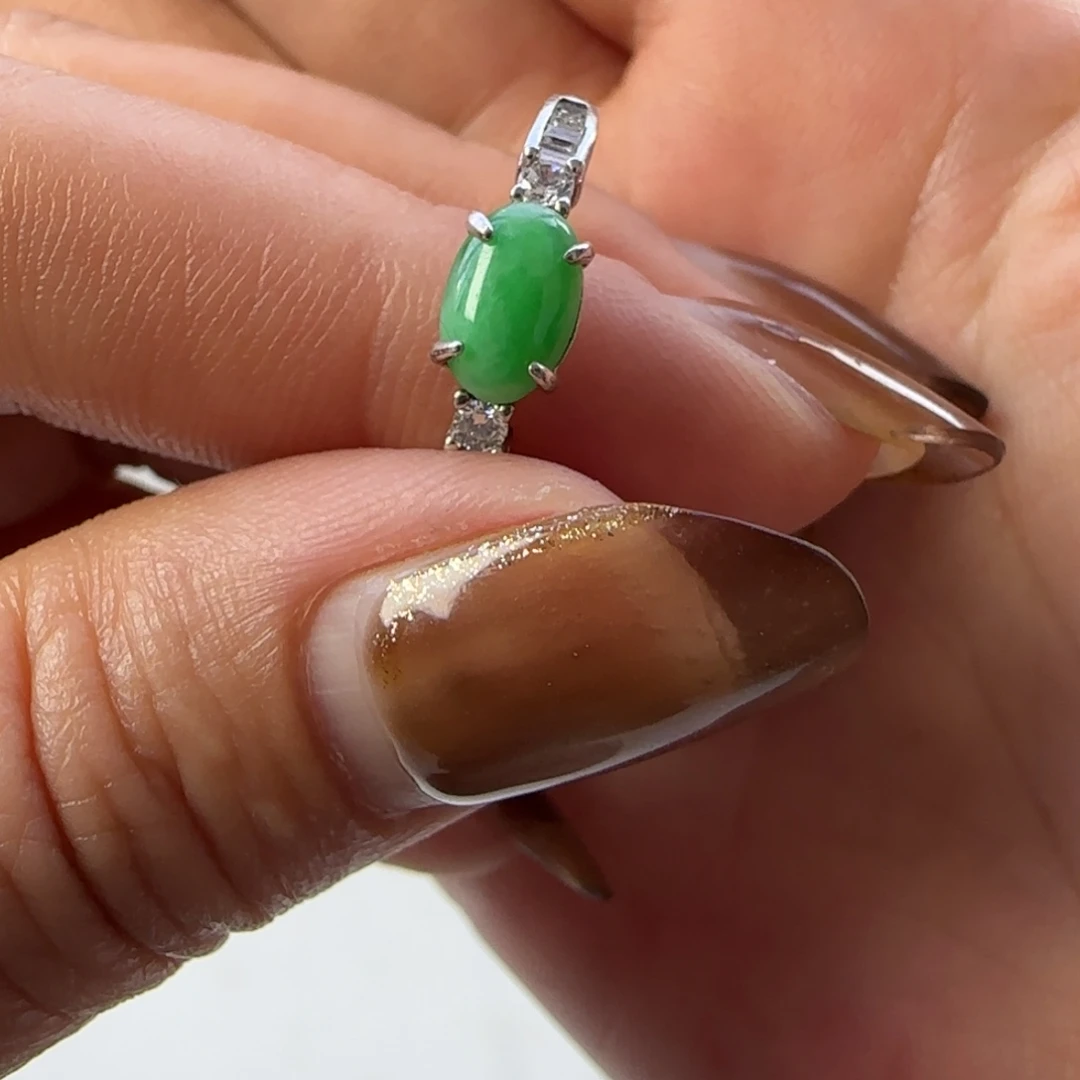 翡翠银S925镶嵌戒指