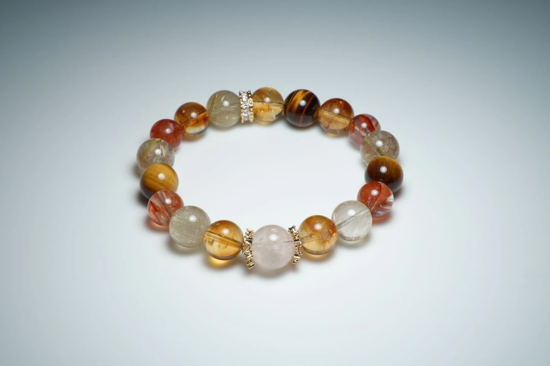 【锦鲤千金】天然虎眼石胶花招财金发晶柠檬黄塔晶粉幽灵多样性发一