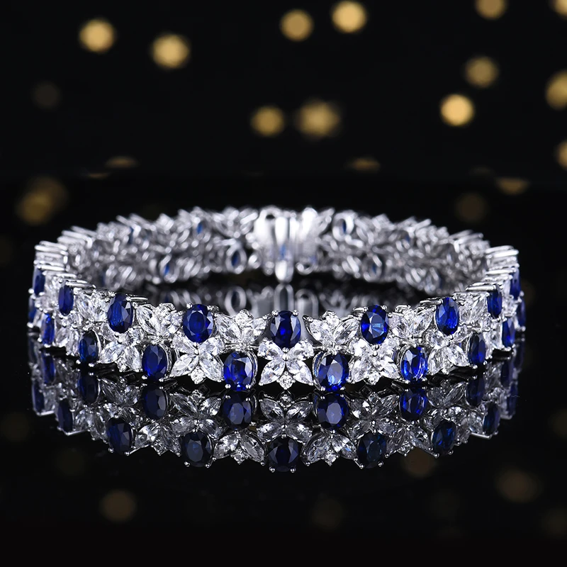 卡莱诗腕有引力 主石8.78克拉 18k金 天然斯里兰卡蓝宝石手链