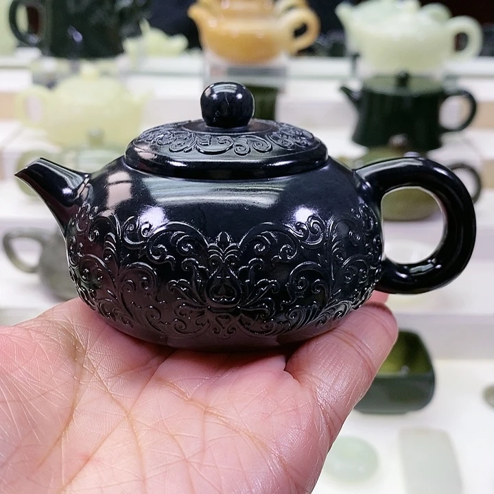 未镶嵌和田玉挂件茶壶120m l