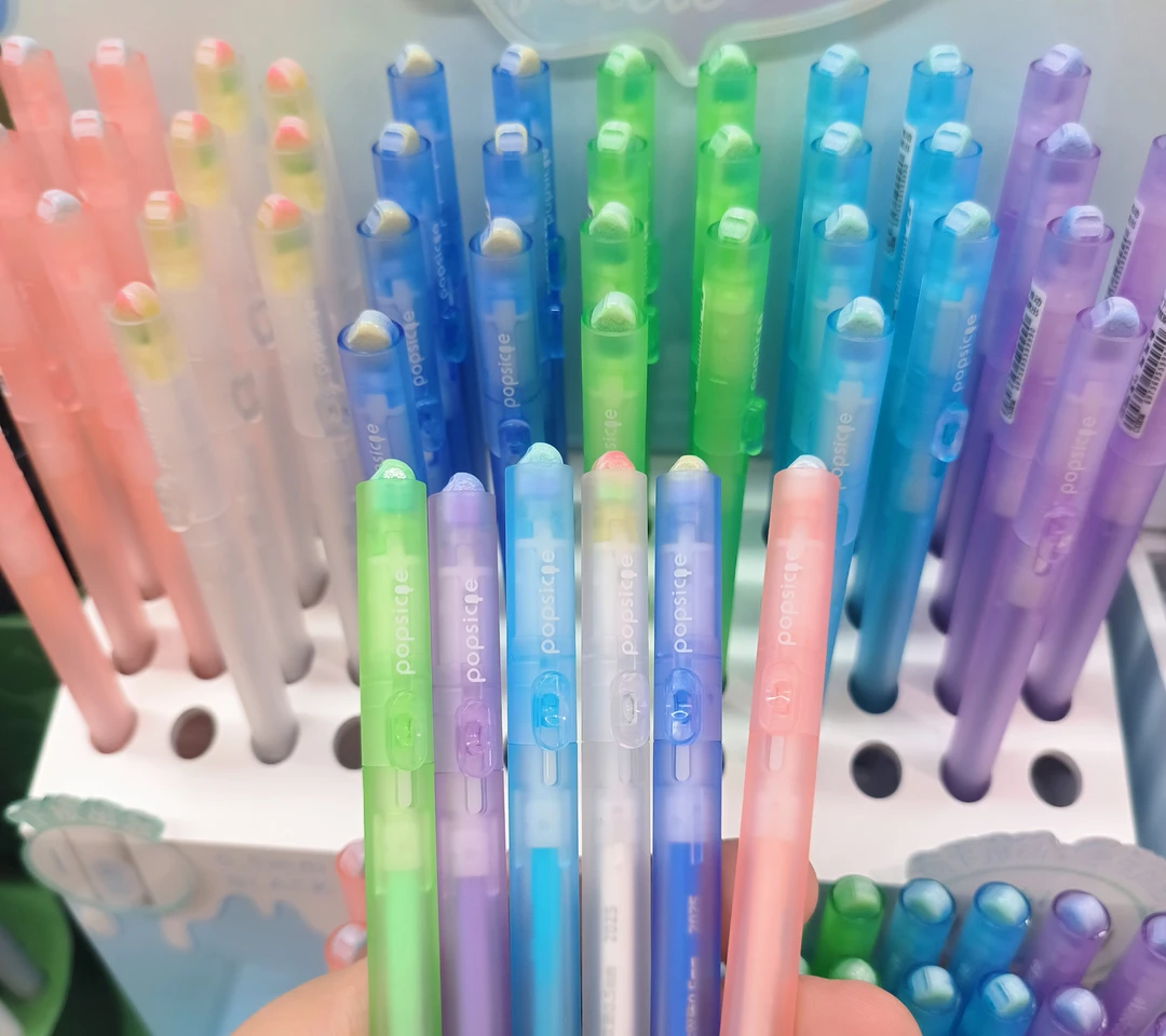 【新品】禾硕跳跳糖HS-996按动雪糕笔CS双珠学生刷题黑色速干卡通笔