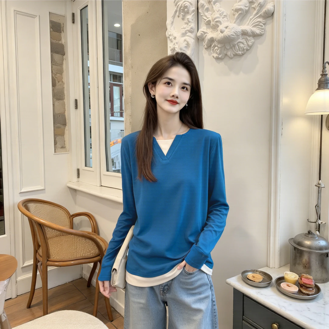 【对白】正肩卫衣加绒保暖打底单穿卫衣长袖时尚