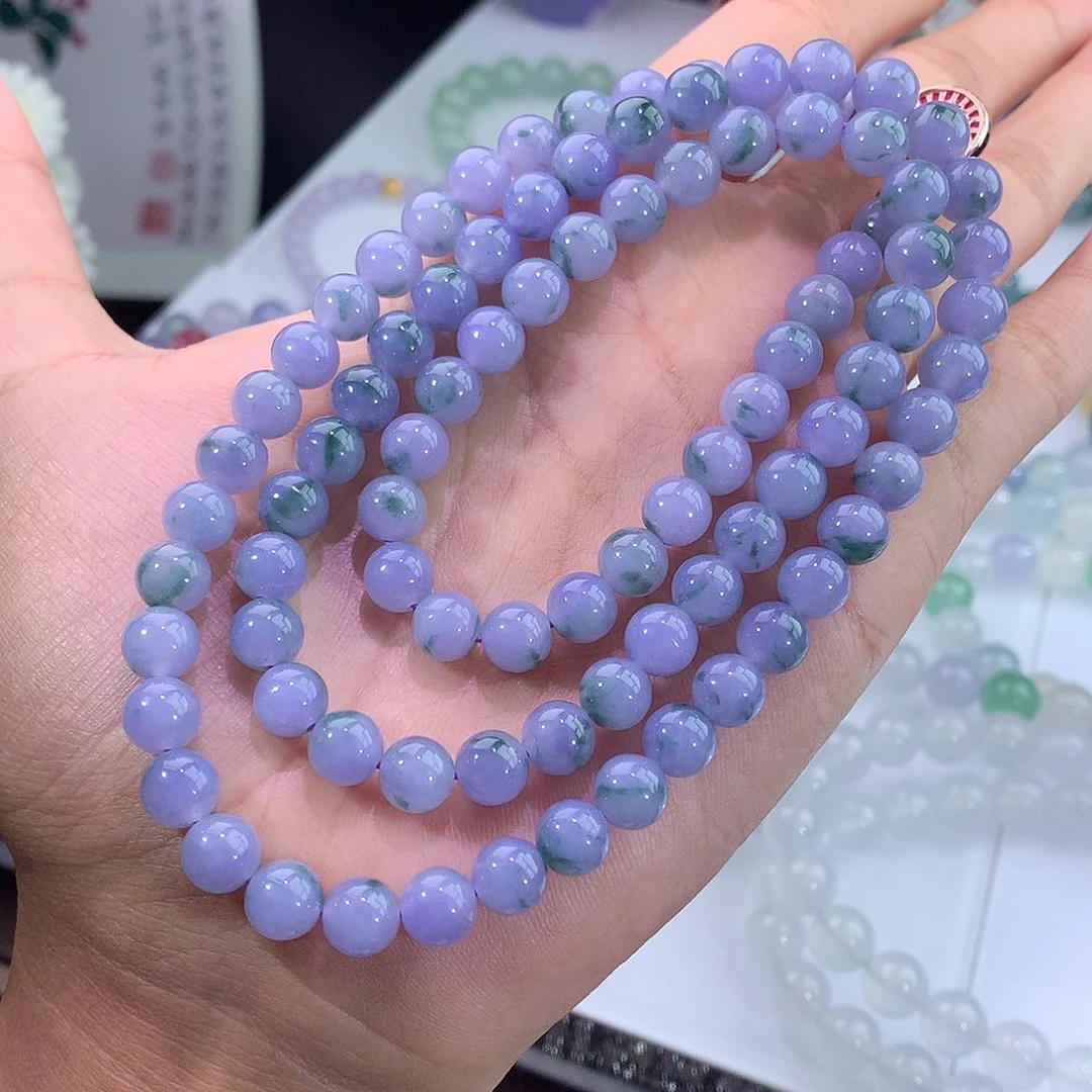 未镶嵌手链翡翠紫罗兰飘花项链