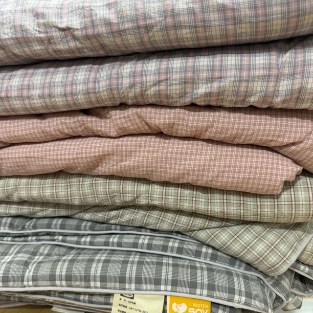 原单色织单人春秋被学生宿舍格子