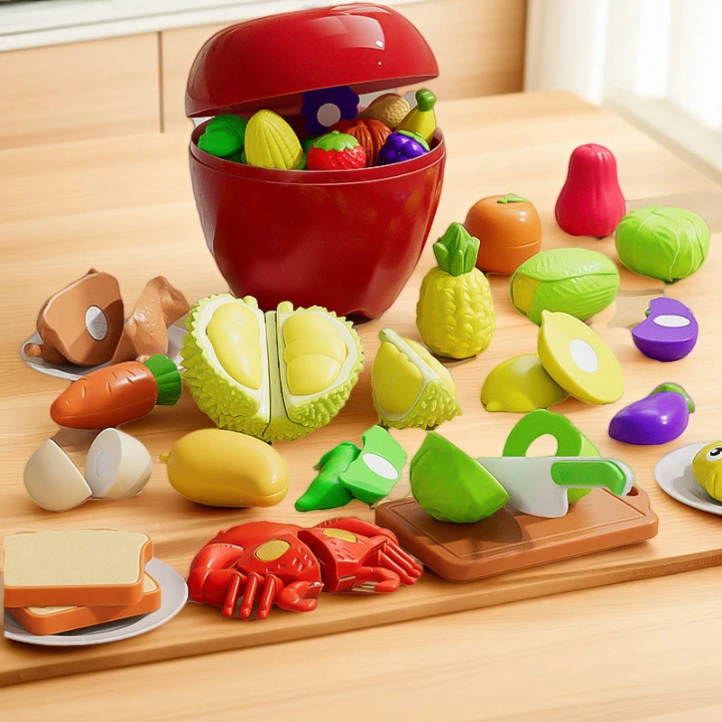 儿童益智厨房过家家水果蔬菜苹果剥皮宝宝切切乐收纳玩具