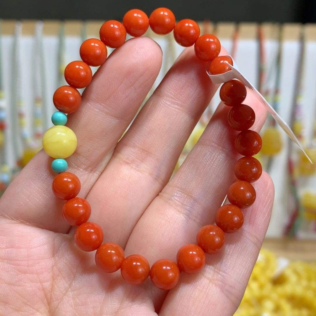 南红玛瑙手链未镶嵌7m m