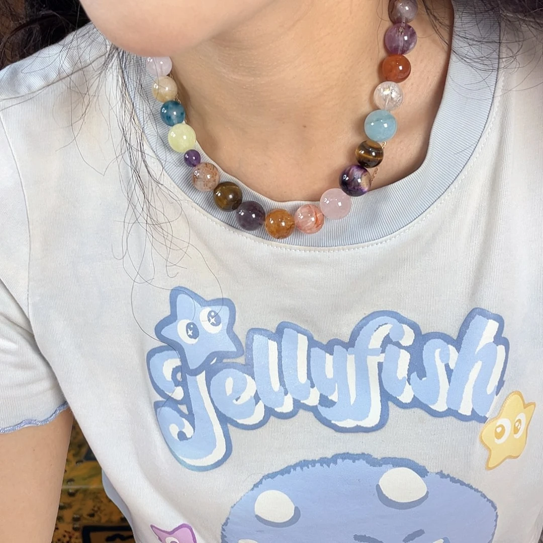 水晶手链银S925镀金镶嵌