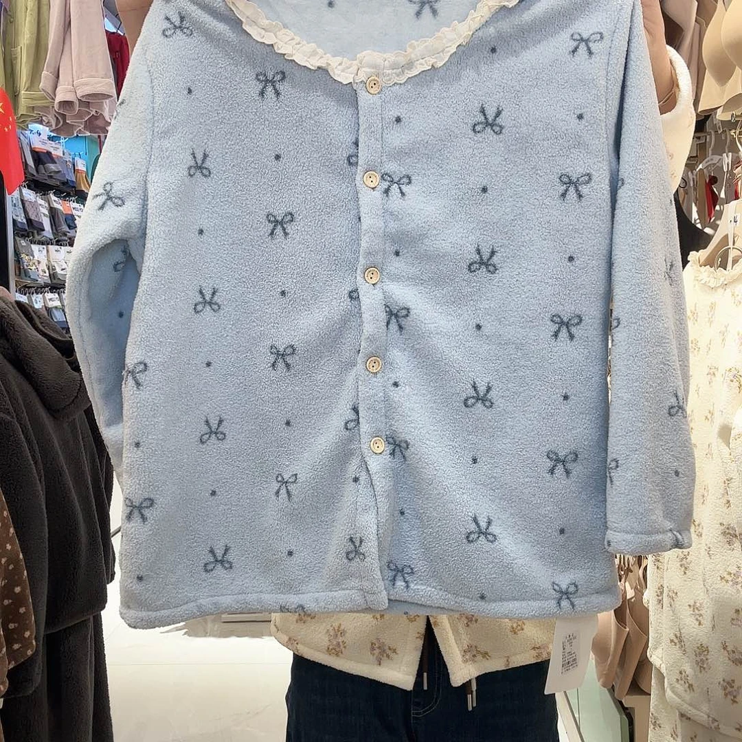 三醋酯纤维蓝色蝴蝶结L码