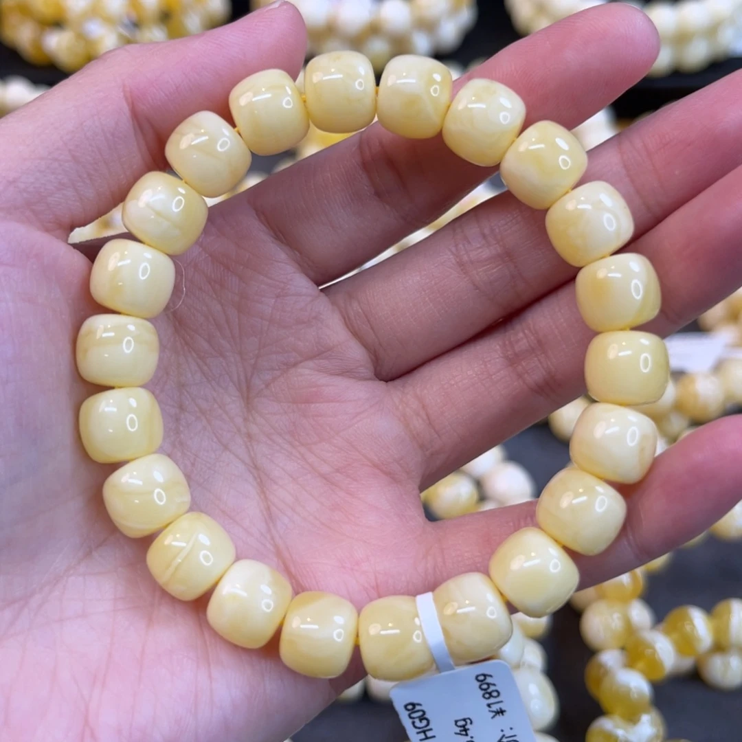 手串蜜蜡未镶嵌10mm浓白奶油蜡