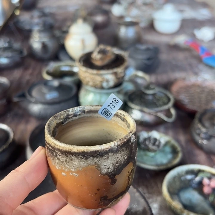 茶盏源头柴烧好货多瑕7318