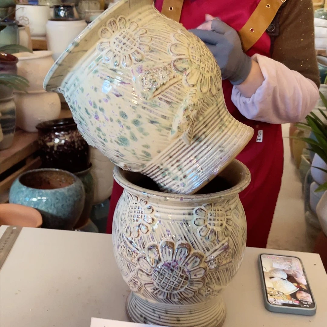 紫砂花盆高度22口径18