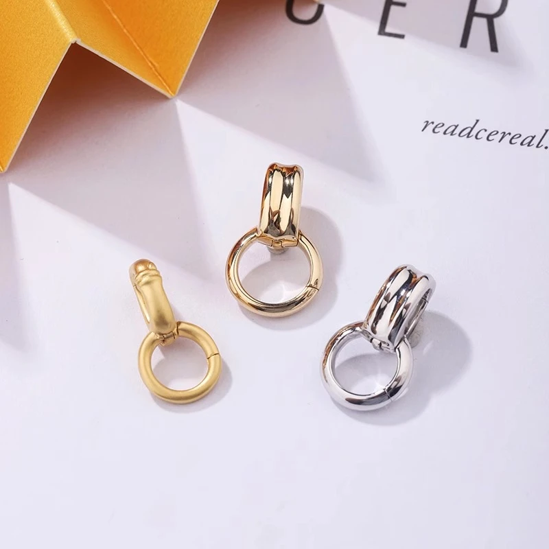 铜合金吊坠 新款diy镀18K色亮面吊坠扣头百搭高货绳万能扣挂件隐