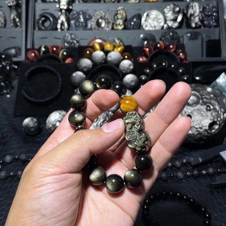 黑曜岩未镶嵌手链S****柳