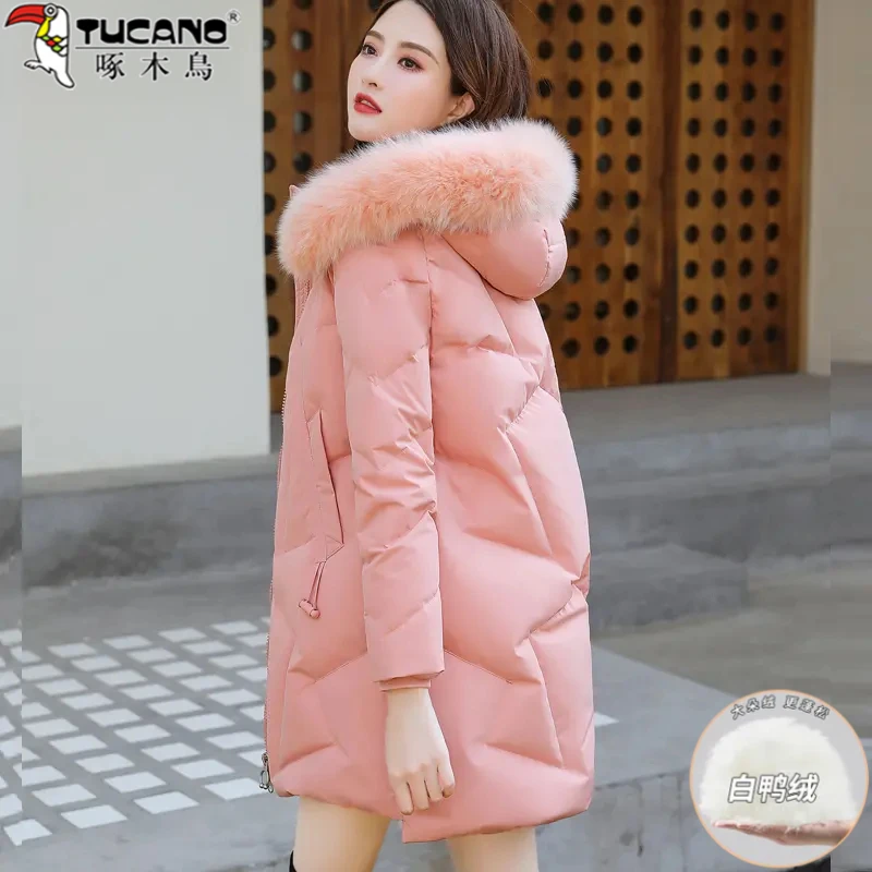 菱格羽绒服女款爆款2025新款正品三防面料洋气白鸭绒保暖冬季外套