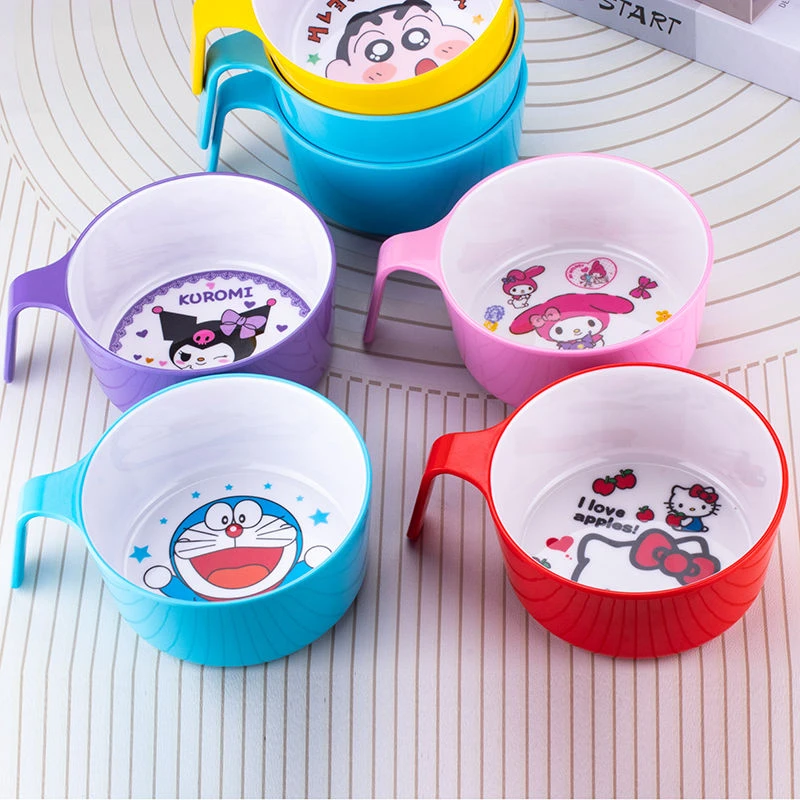 【中号手柄碗】创意食品级密胺仿瓷防摔学生家用网红吃饭碗