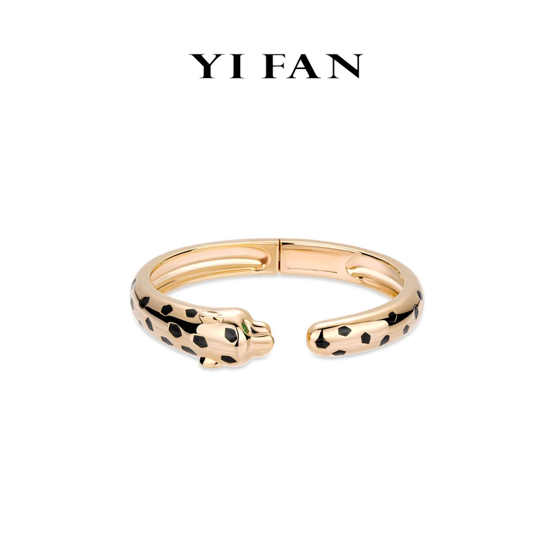 925银合成锆石手链 4744-香槟金满钻豹子豪华百搭手镯