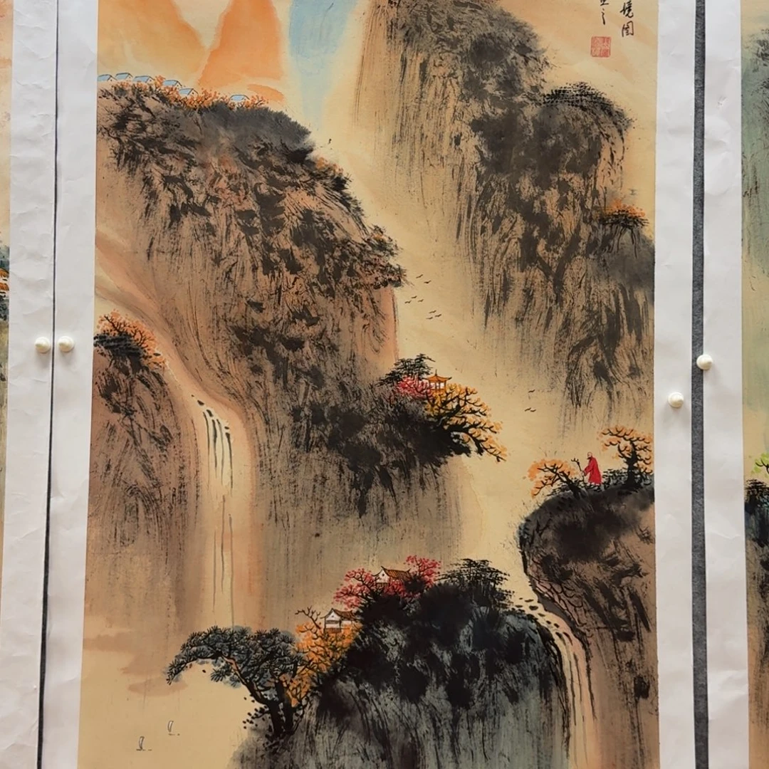 国画刘儒樵四尺作品山水