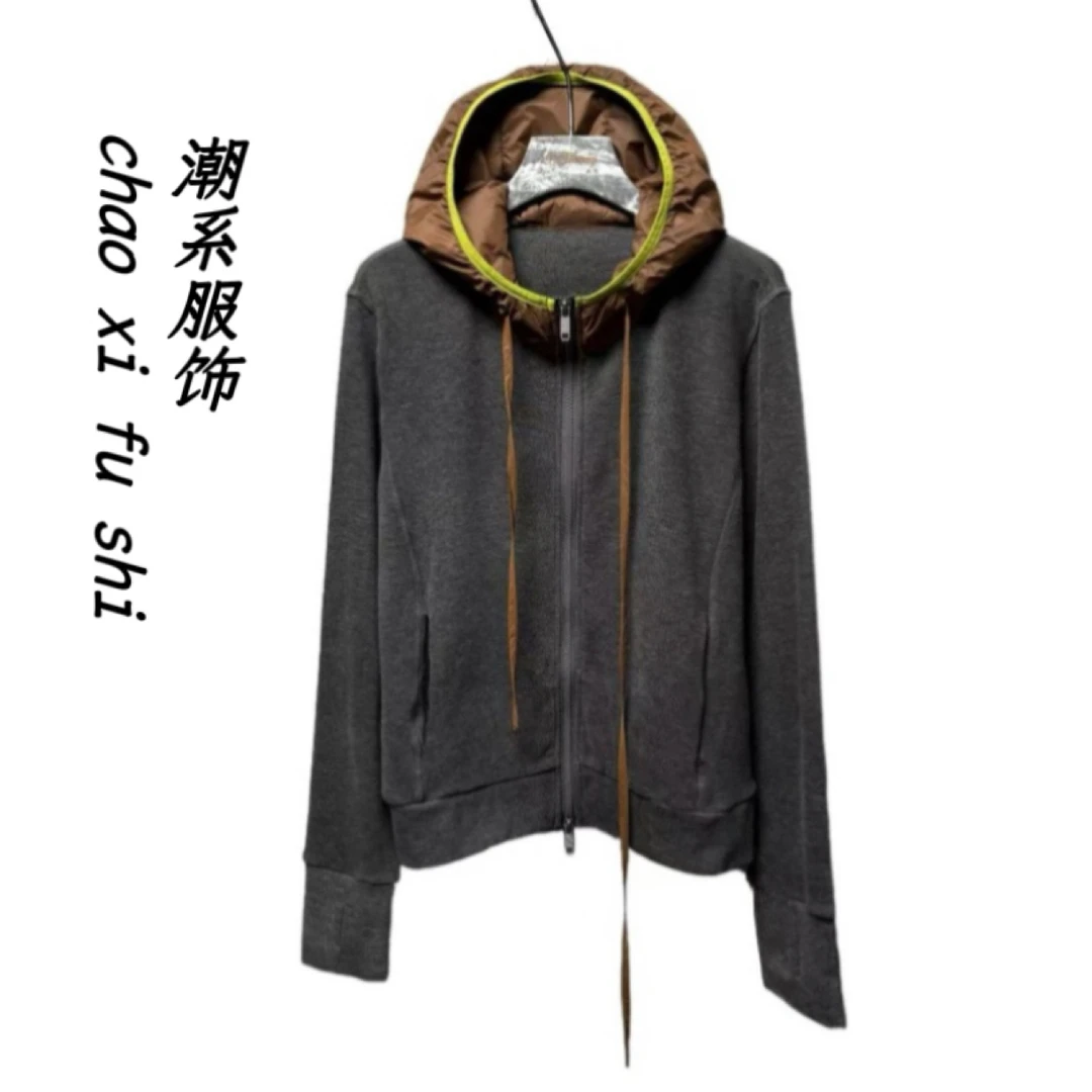 YY欧货潮牌时尚秋冬连帽德绒卫衣开衫26200