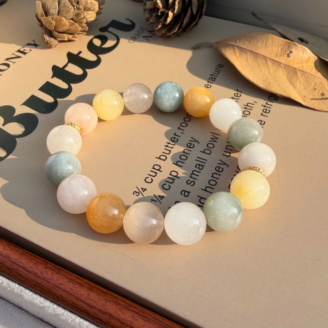 【仲夏梦】天然水晶清新薄荷彩兔毛  5307