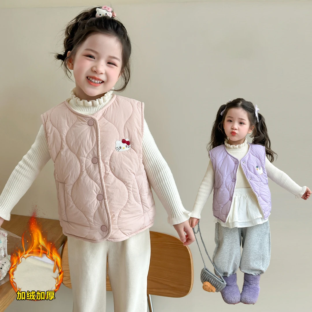 女童加绒马甲冬装2025新款儿童秋冬季洋气外穿背心女宝宝保暖上衣