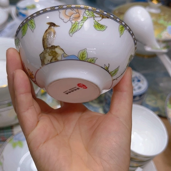 瓷片琴瑟和鸣四寸小汤碗六个