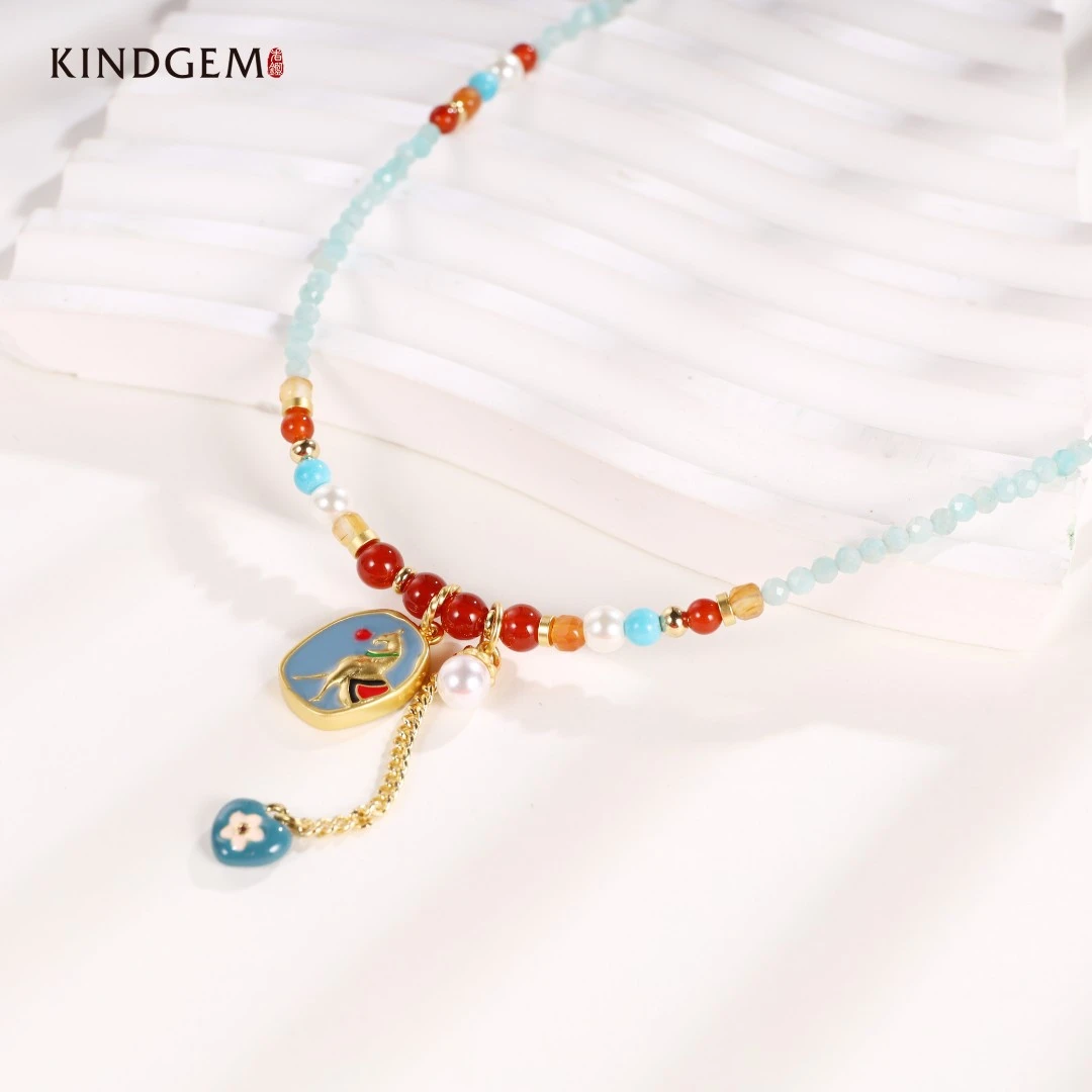 铜合金仿水晶项链 CX127XIPC-27247小众气质高级轻奢简约项链