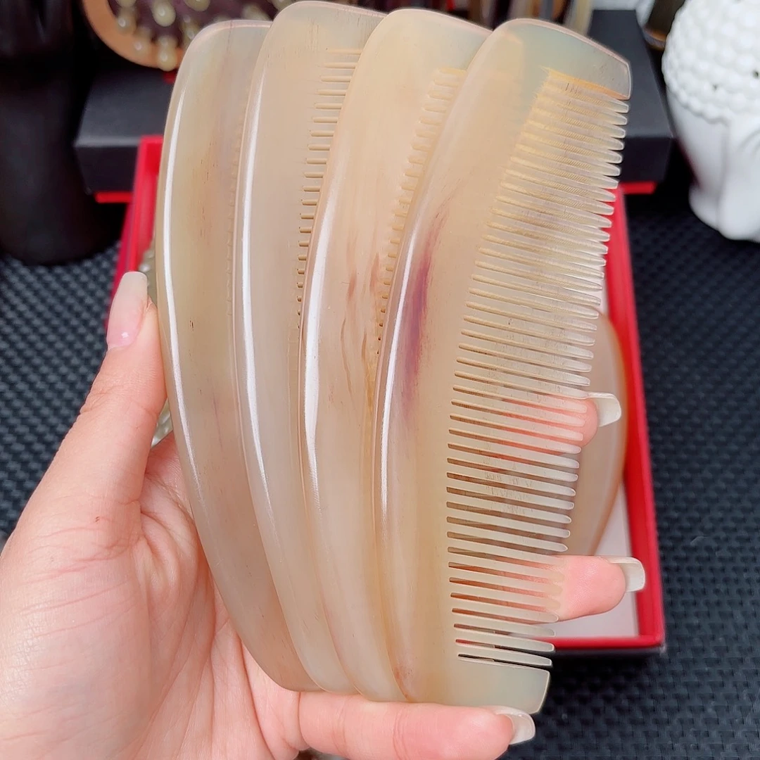 @****纯手工制作纯牛角梳子