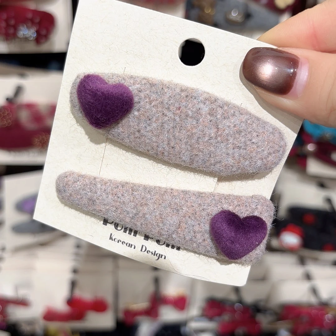 布艺铁合金粉紫爱心拜拜