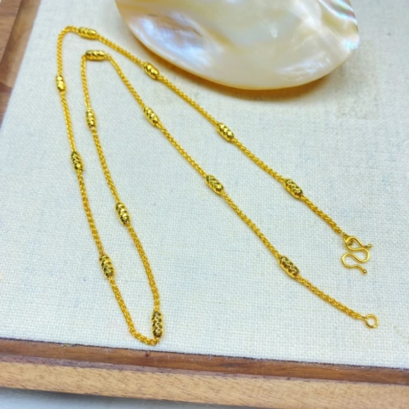 项链 K04215经典黄色桶蹦迪珠项链多样性发货47694