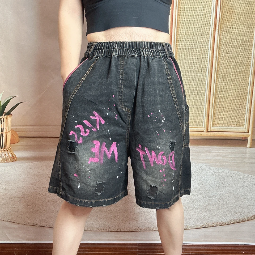 55617薇拉欧货正品原单设计师水洗牛仔5分短裤