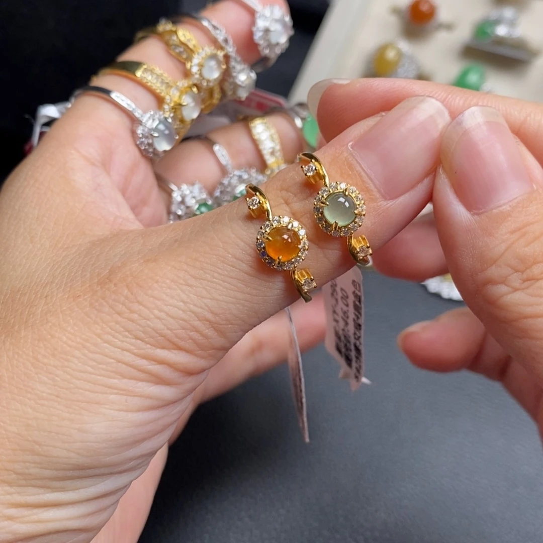 2***.翡翠戒指银S925镶嵌