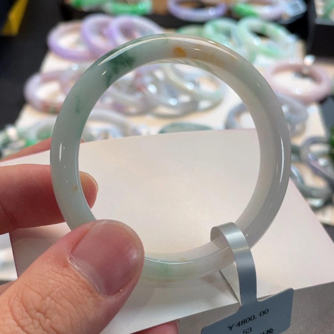 翡翠未镶嵌手镯125号 53正圈