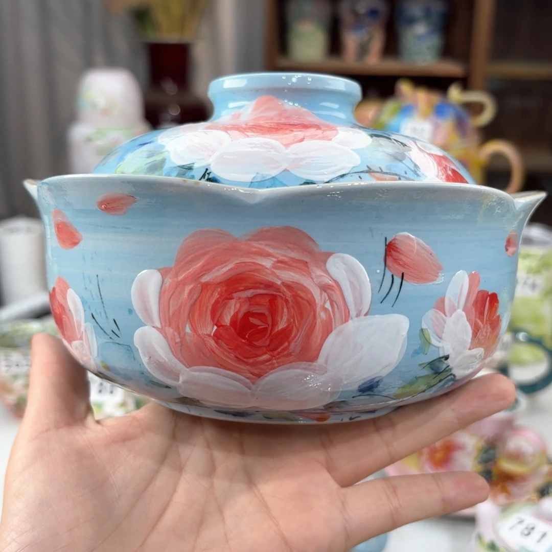 景德镇手绘高温釉下彩陶瓷茶具