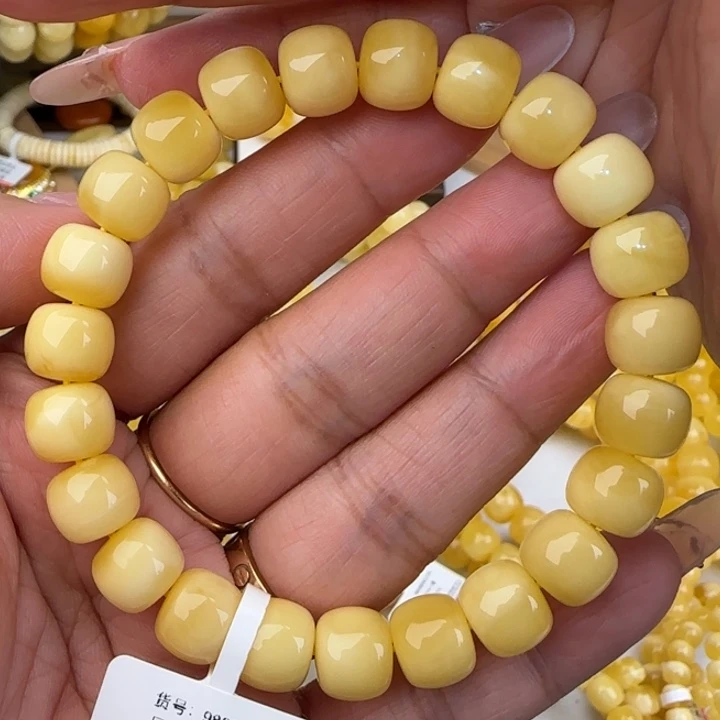 手链蜜蜡未镶嵌奶白老型手串