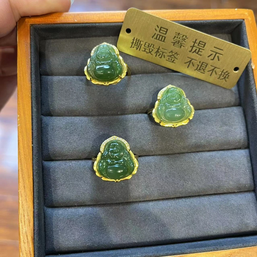 s925银和田玉戒指多样性发其一@k