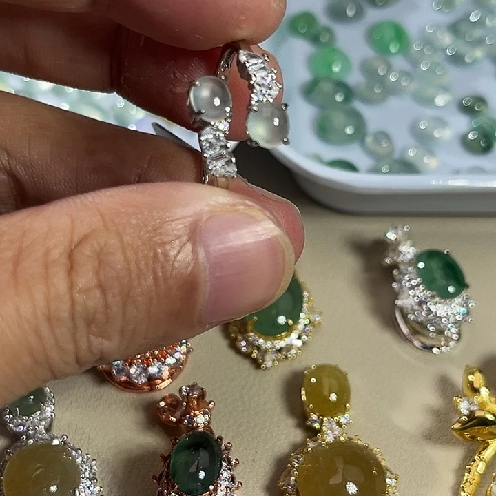 翡翠银S925镶嵌戒指