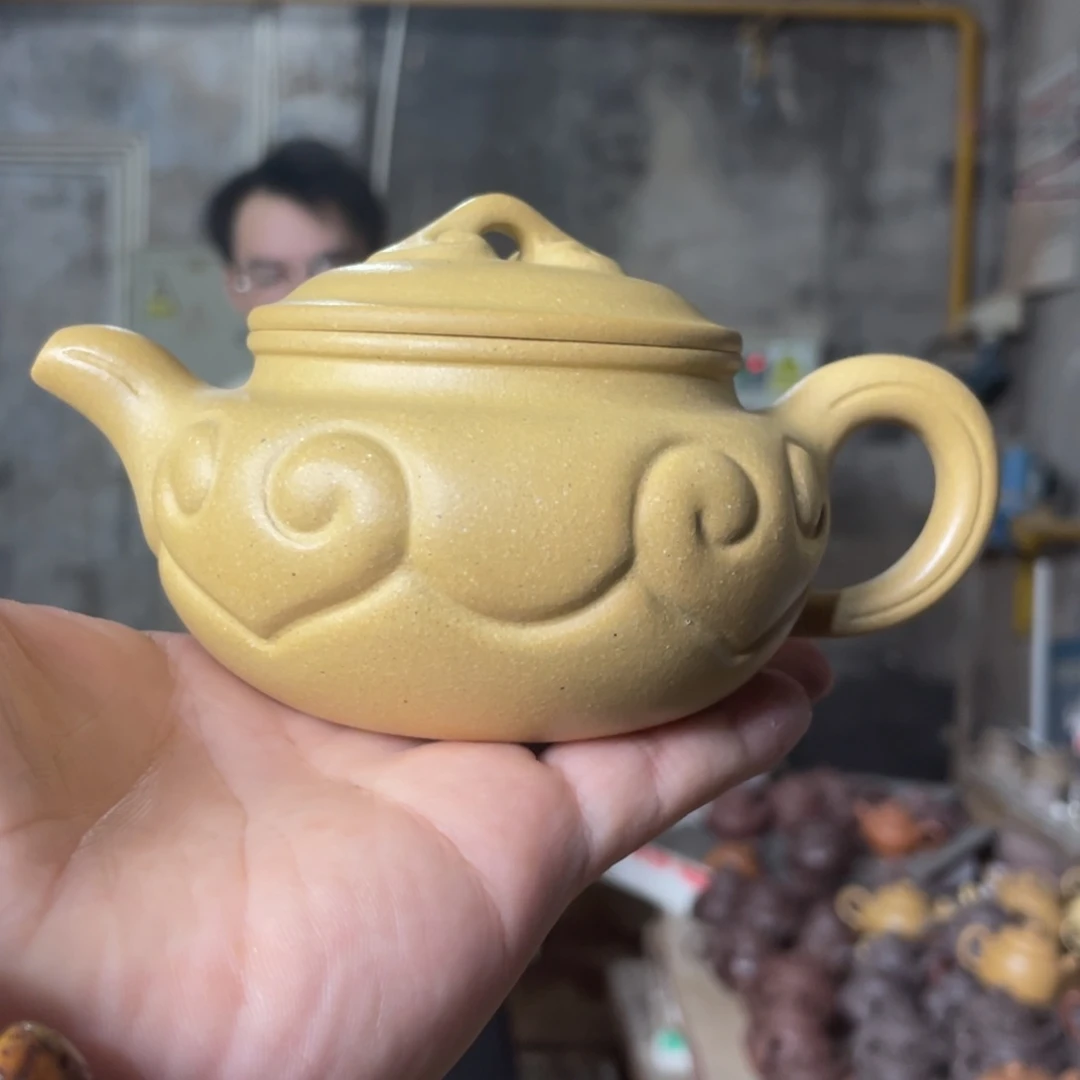 茶壶紫砂ZQ。本绿。仿古如意。全手工。230CC