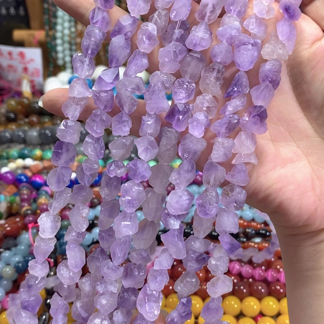 未镶嵌玛瑙/玉髓珠宝半成品天然紫水晶原矿一条