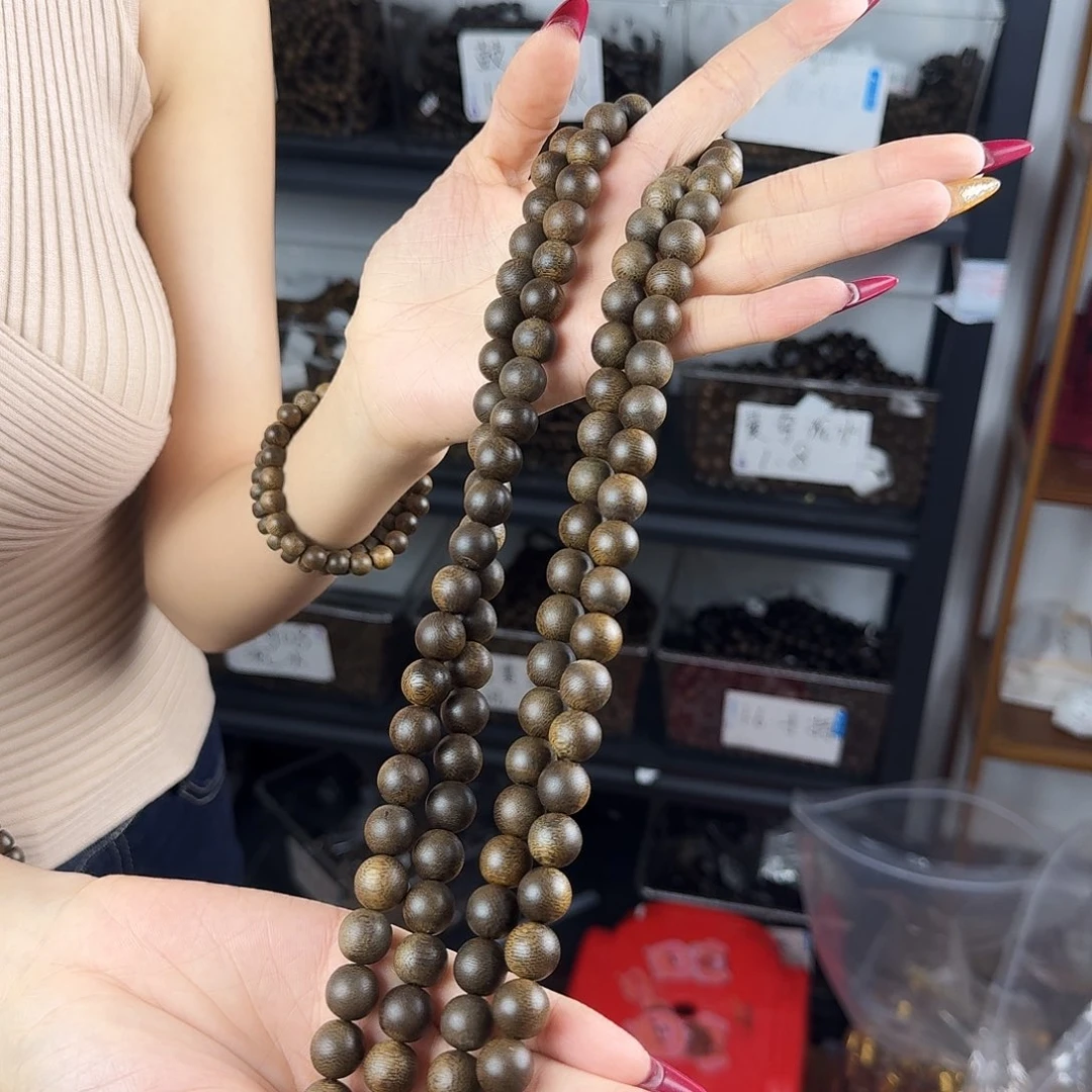 沉香香囊沉香绿棋圆珠多圈卡10发一108颗