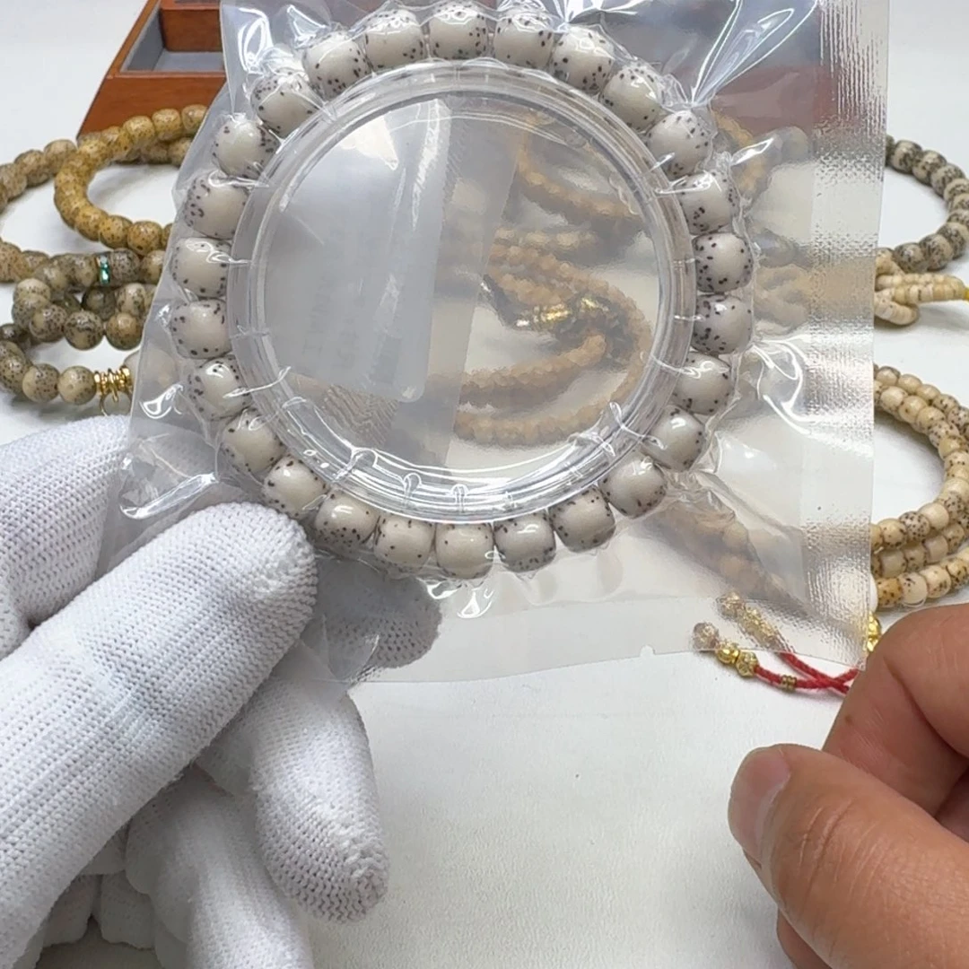 星月菩提手串37灭世冰白石玉河豚9左右桶单圈