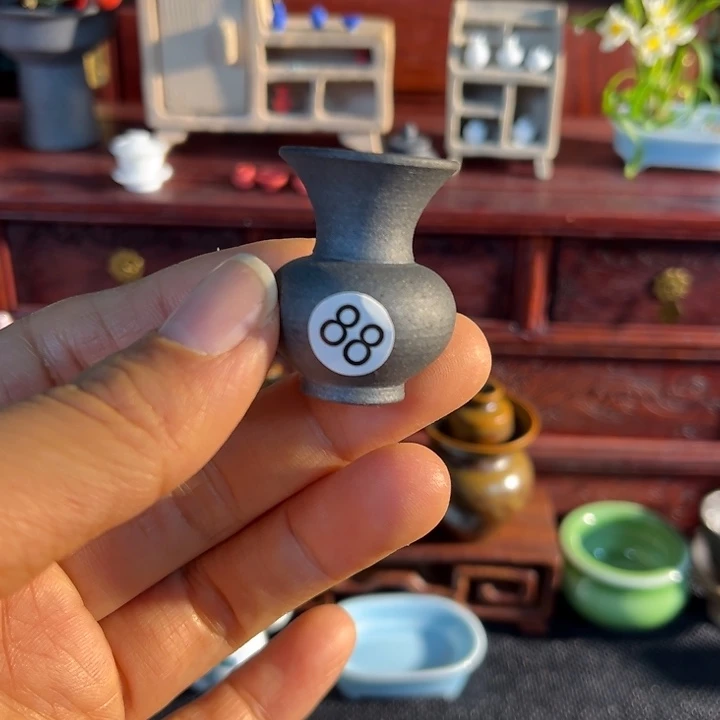 摆件微陶老王迷你花瓶