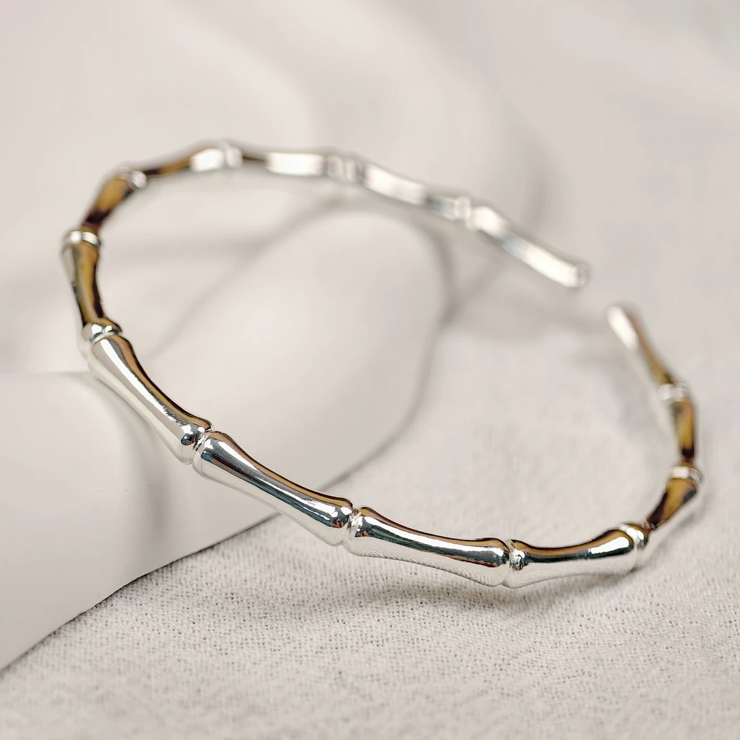 足银手镯 9999纯银竹节手镯百搭节节高升手工手环女友生日礼物