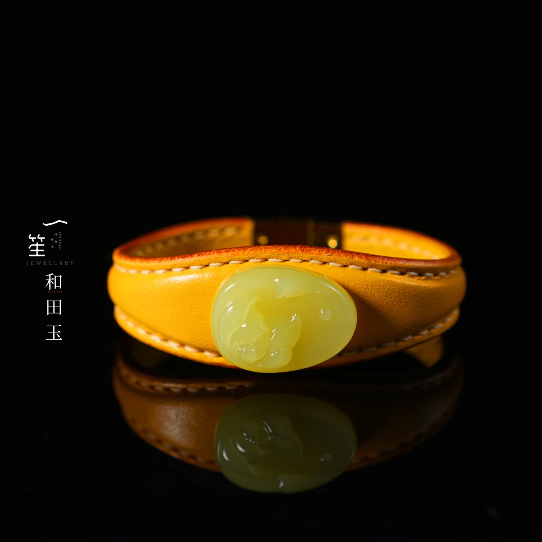 【一笙珠宝】天然和田玉黄口大手牌 YS23399