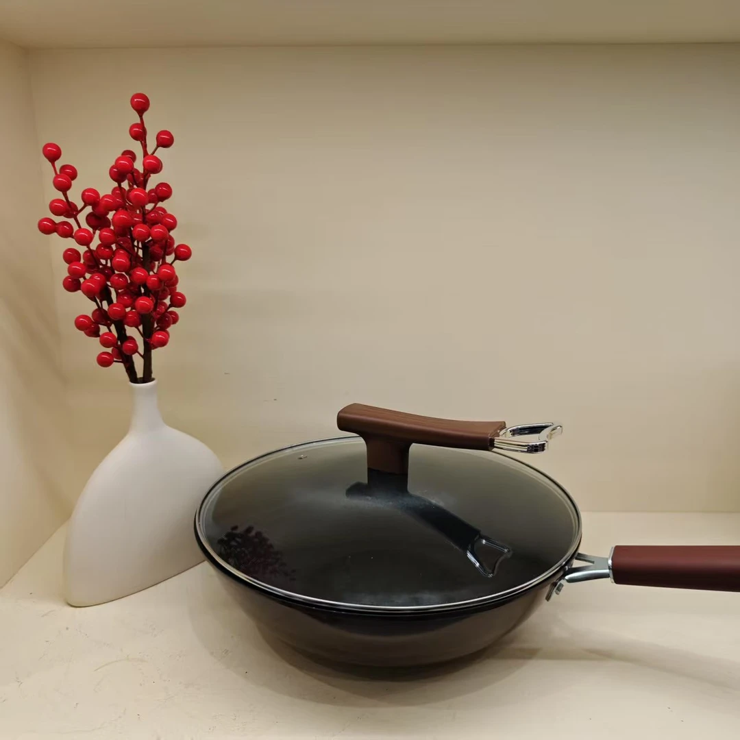家用平底小炒锅炒菜锅炒锅不粘锅电磁炉通用随机发货 FB