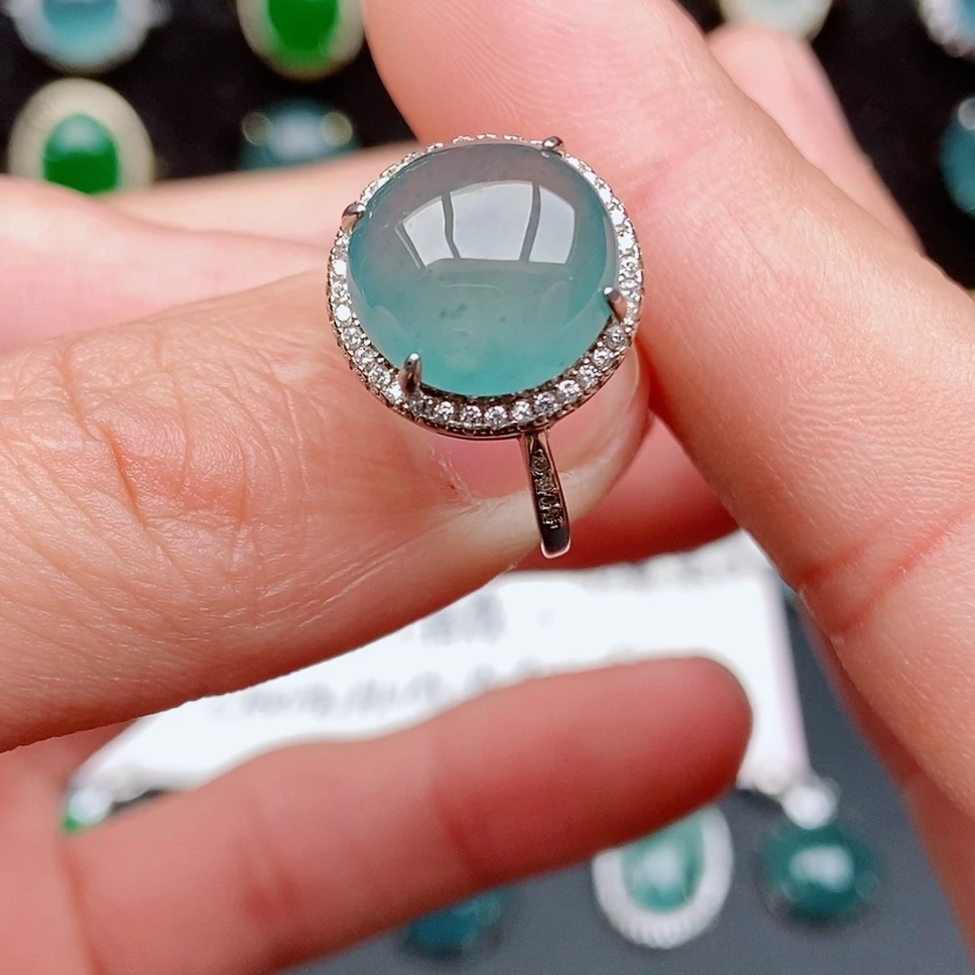 翡翠戒指银S925镶嵌854528596