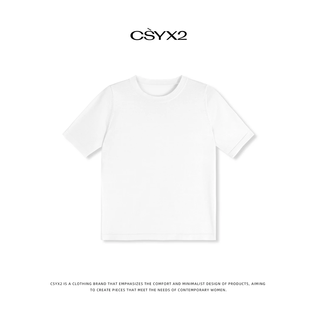 CsyX2-2025S/S定制桑蚕丝法式简约T恤S10815