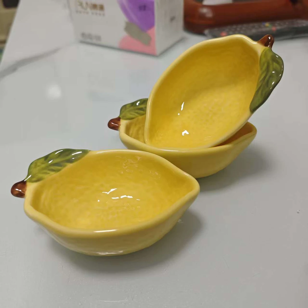 陶瓷柠檬水果碟子零食碟