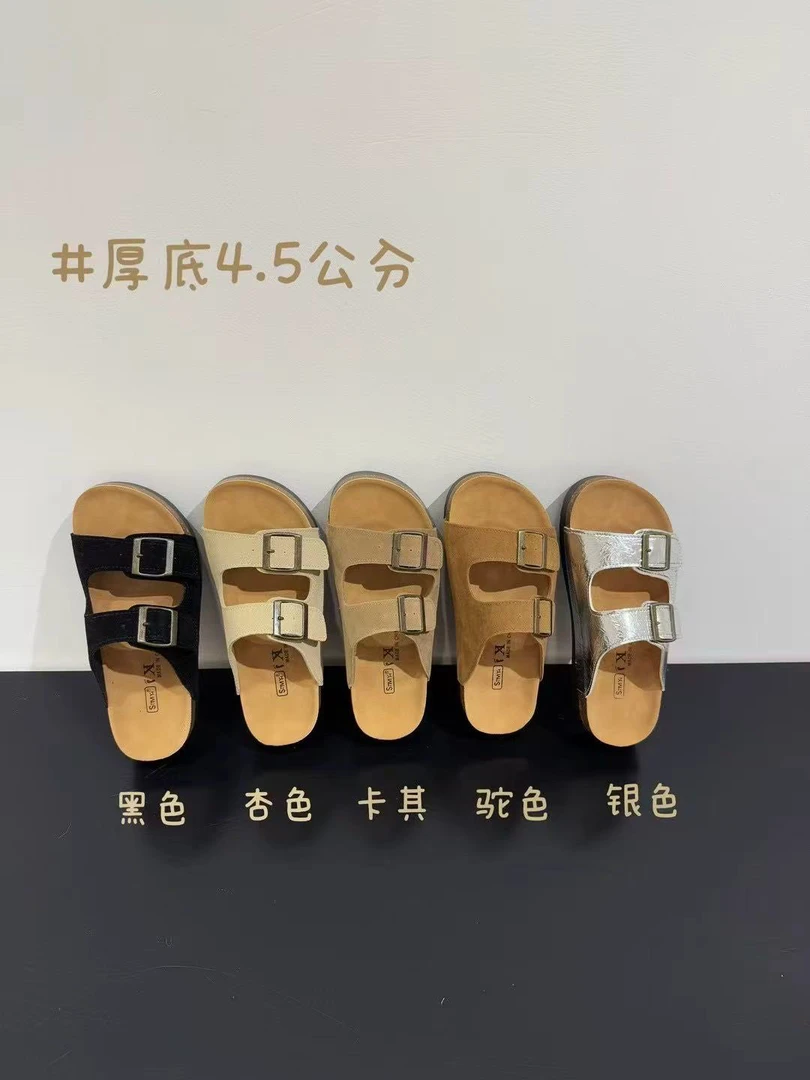 DZG（1xz829#）软底！真皮厚底的！勃肯凉拖鞋（颜色第1张图片）5-2