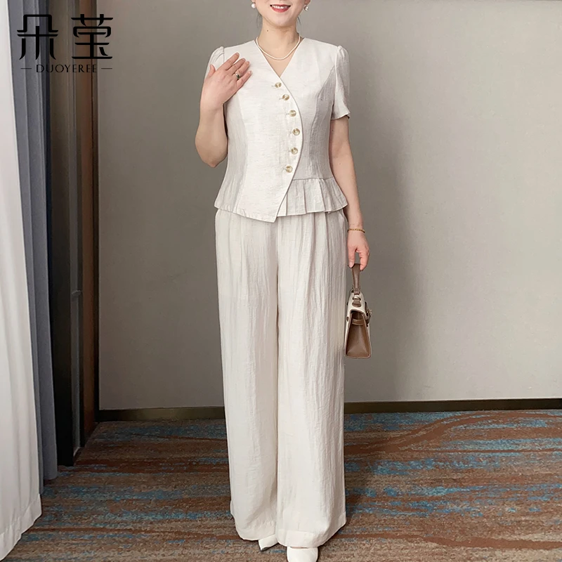 推荐妈妈装时尚休闲套装中年女中老年时尚洋气上衣裤子两件套36